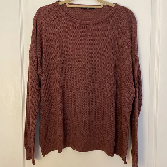 Brandy Melville Sweaters Burgundy Knit Sweater Poshmark
